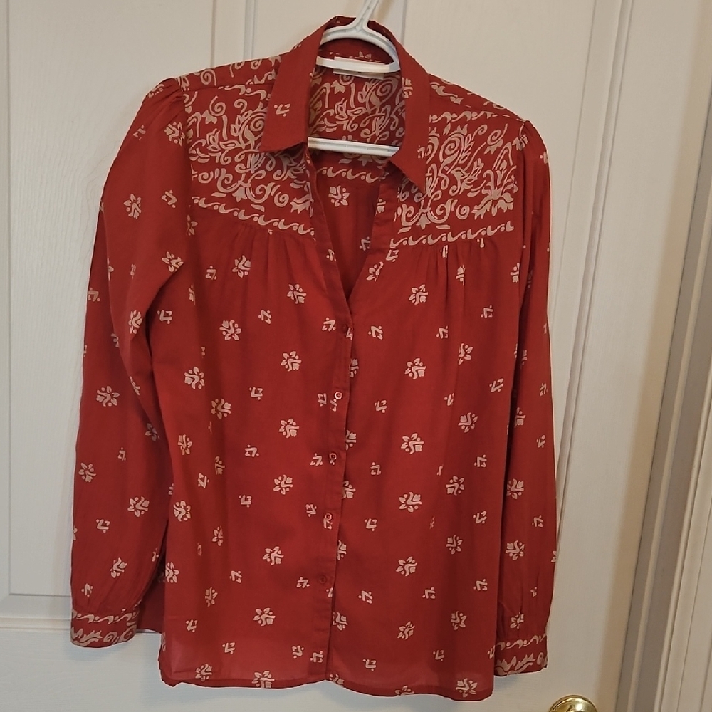Red Floral Women's Blouse